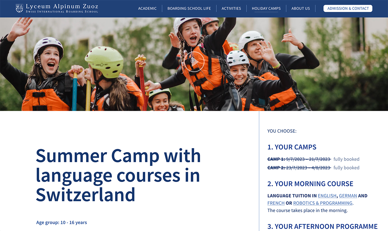 Lyceum Alpinum Zuoz Summer Camps